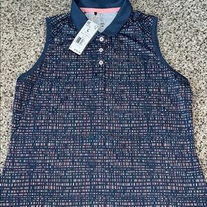 Women's Adidas golf sleeveless tank top blue and pink